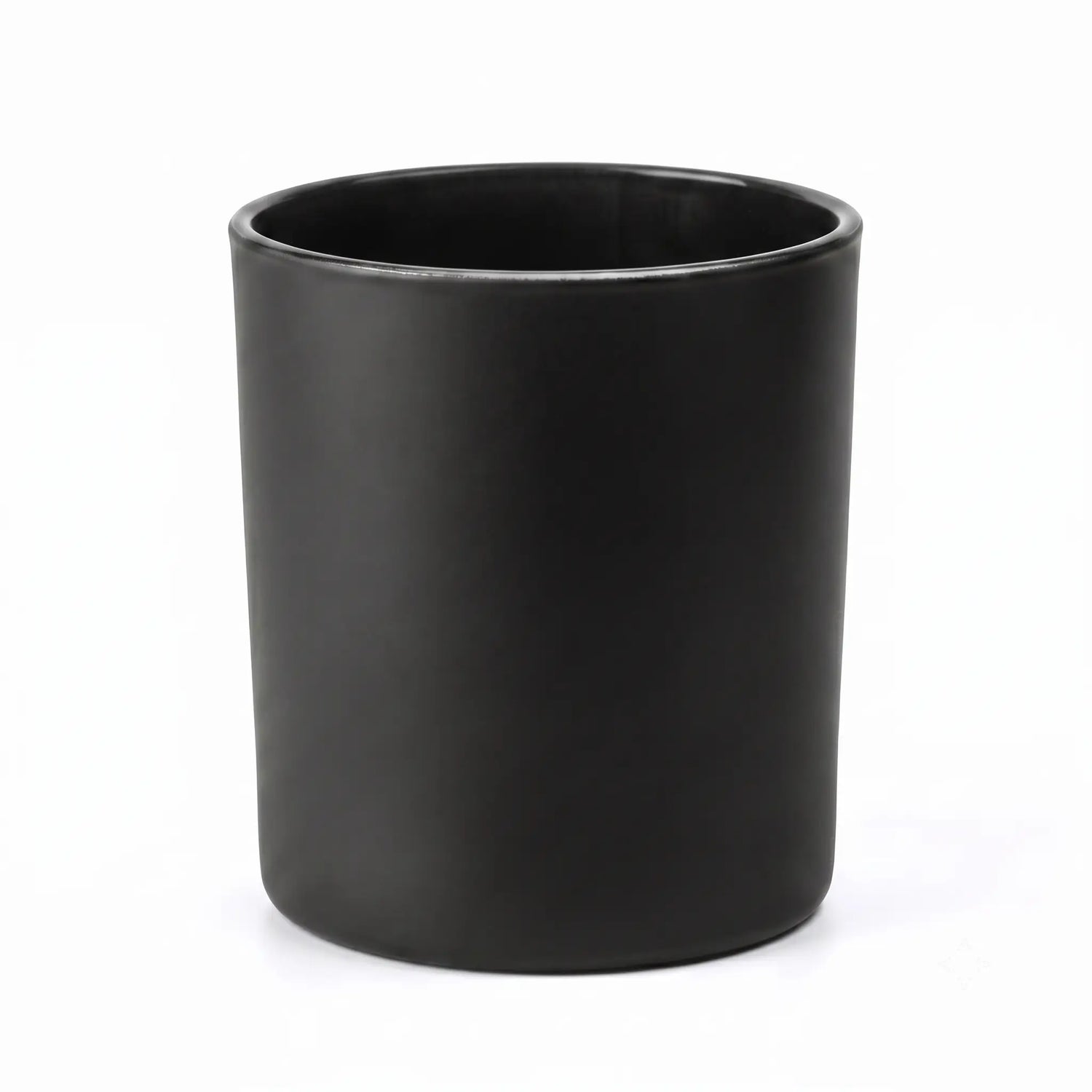 Wholesale opaque matte black minimalist glass candle vessel 8 oz for luxury branding