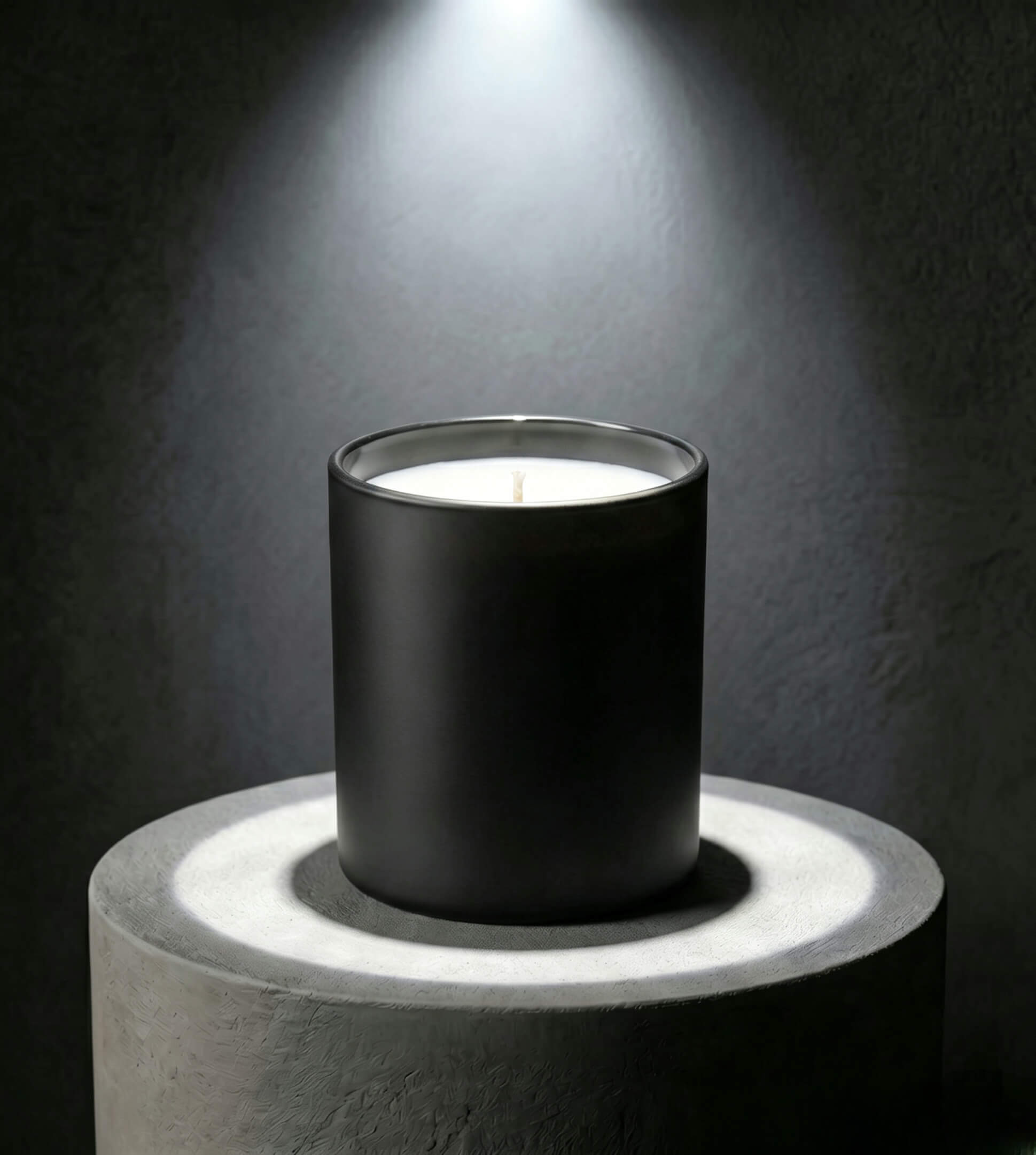 Wholesale opaque matte black minimalist glass candle vessel 8 oz for luxury branding