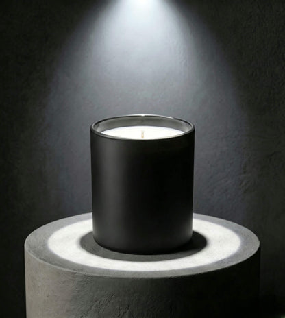Wholesale opaque matte black minimalist glass candle vessel 8 oz for luxury branding