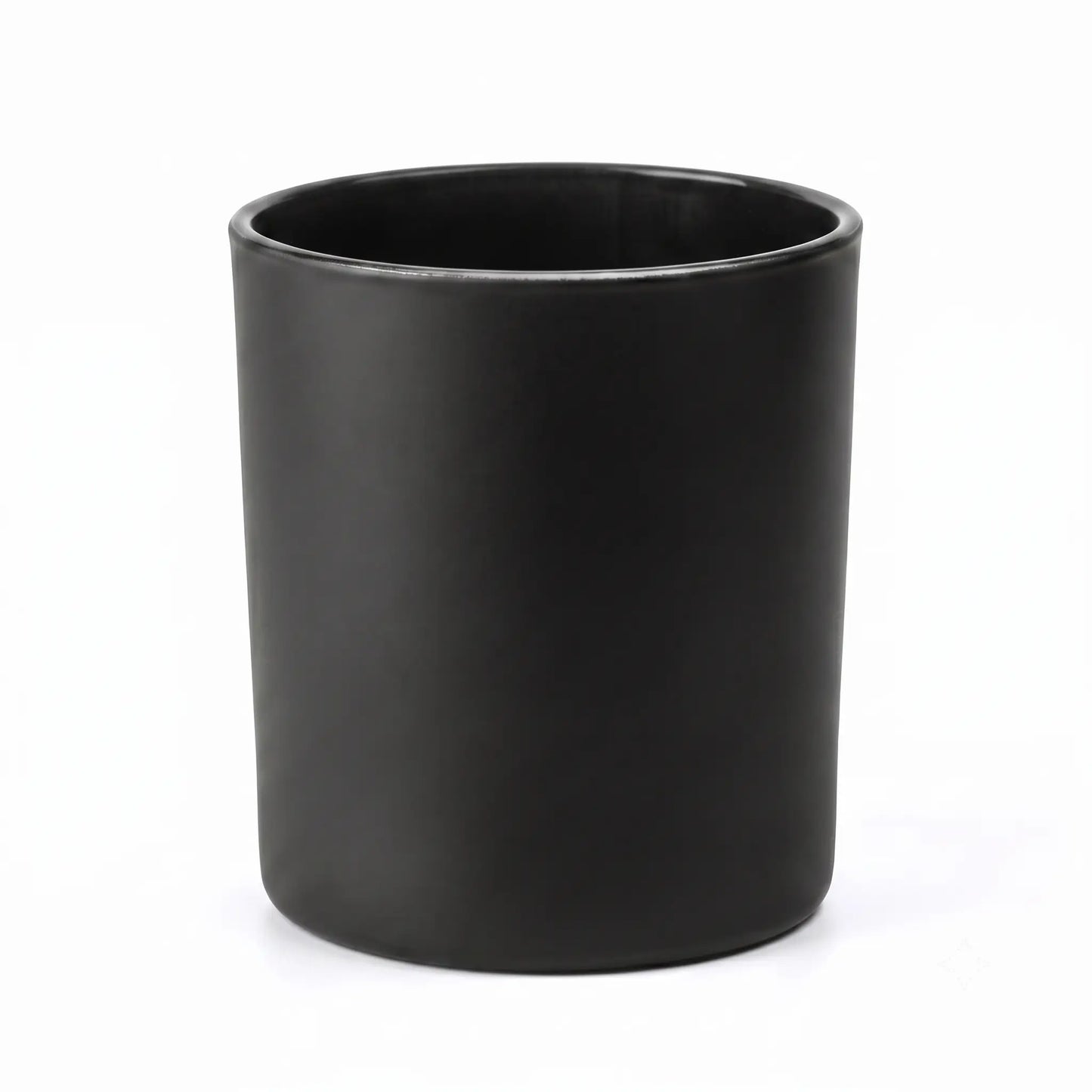 Wholesale opaque matte black minimalist glass candle vessel 8 oz for luxury branding